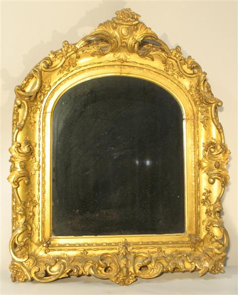 Appraisal: TH CENTURY GILTWOOD CARVED MIRROR h w in