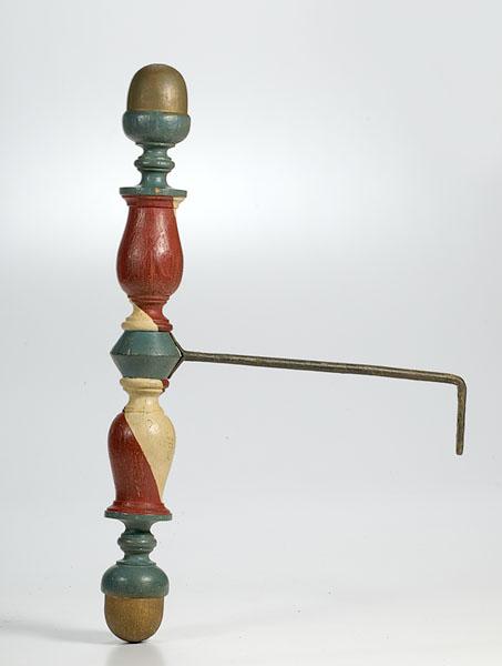 Appraisal: EARLY WALL-MOUNTED BARBER POLE IN OLD SECOND PAINT red and