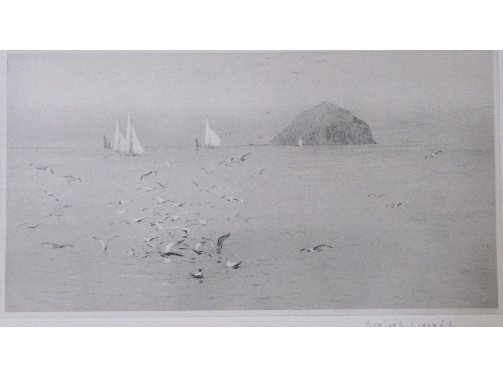 Appraisal: ROWLAND LANGMAID - Drypoint 'Ailsa Craig' signed in pencil x