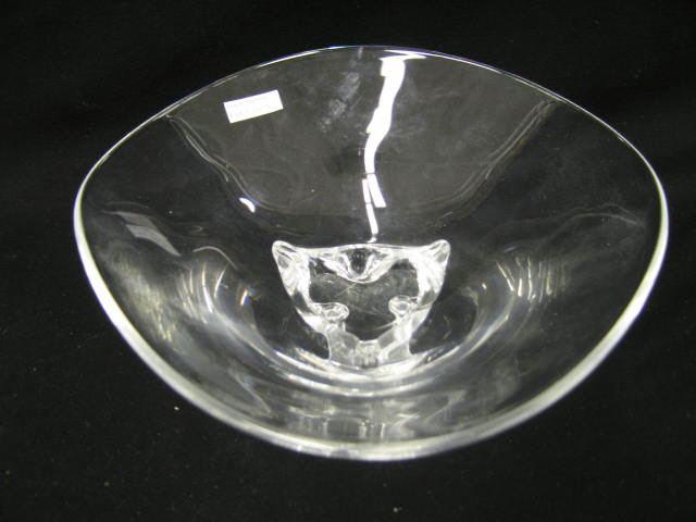 Appraisal: Steuben Crystal Centerpiece Bowl pinch triangular base diameter tall signed