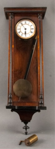 Appraisal: Regulator Wall Clock Late th Century Walnut and Ebonized Case