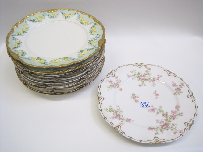 Appraisal: ELEVEN LIMOGES FRANCE PORCELAIN DINNER PLATES Haviland Limoges assorted patterns