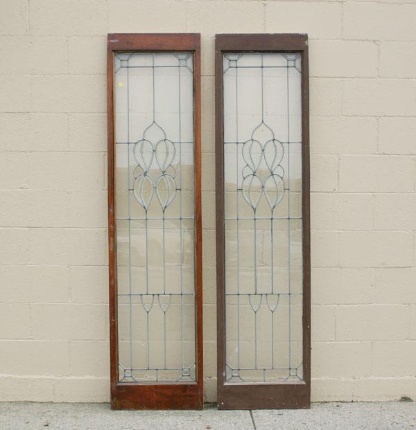 Appraisal: Pair Victorian beveled leaded glass windows H x W