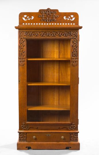 Appraisal: American Late Victorian Oak Bookcase ca the single glazed door