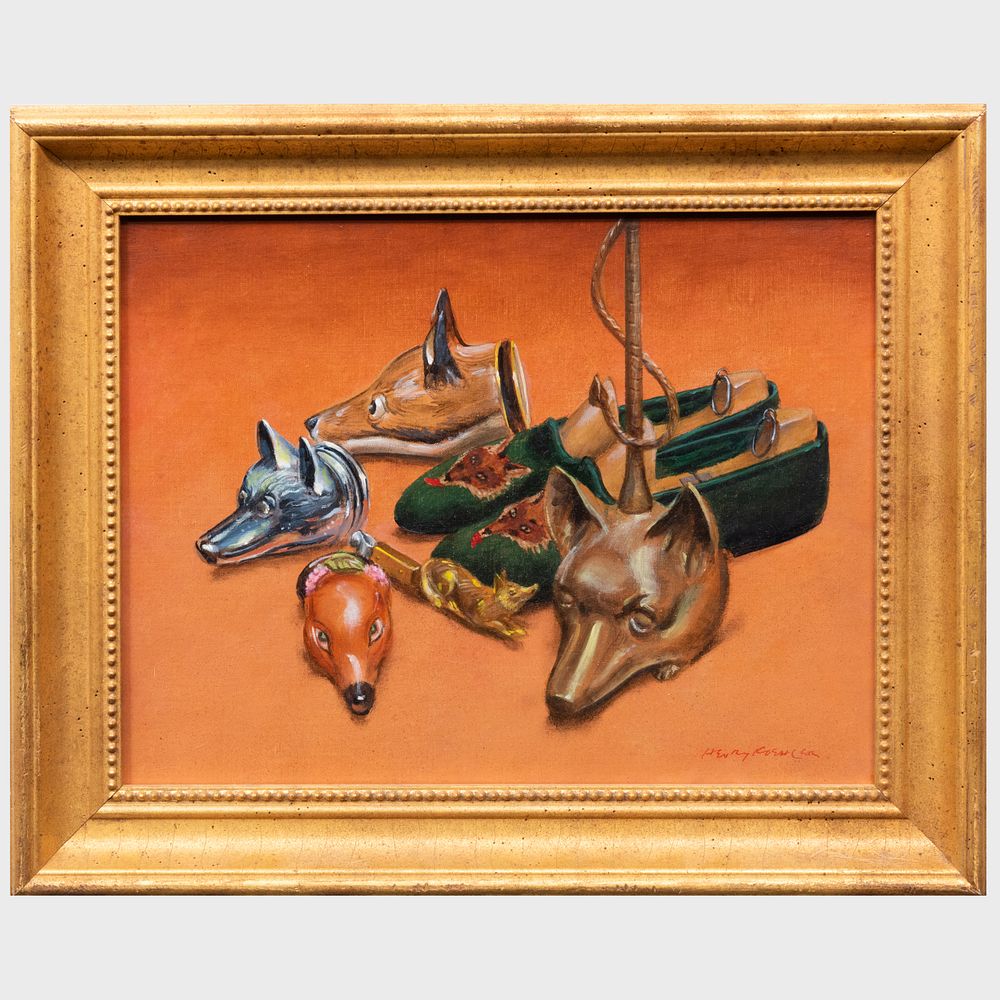 Appraisal: Henry Koehler - Fox Head Facsimiles Oil on canvas on