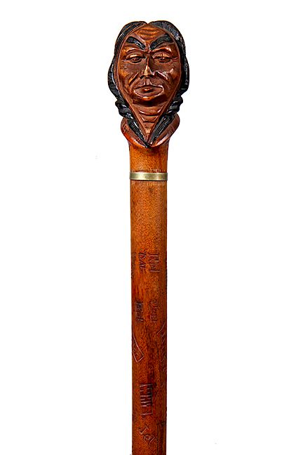 Appraisal: Dartmouth Indian Cane Dated - Dartmouth collegiate Indian head cane