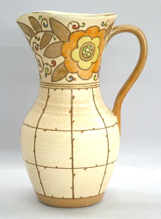 Appraisal: Charlotte Rhead Bursley Ware 'Trellis and Flower' tapering ovoid jug