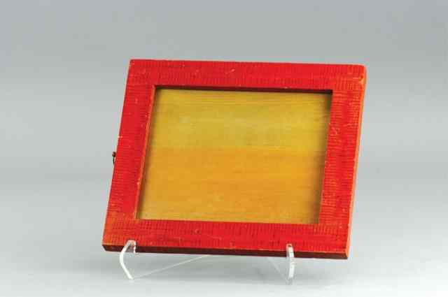 Appraisal: WOOD PICTURE FRAME c nicely decorated in brown paint hues