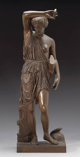 Appraisal: A French patinated bronze figure of Diana the Huntress after