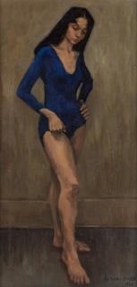 Appraisal: RAPHAEL SOYER AMERICAN - Pensive Ballerina oil on canvas x