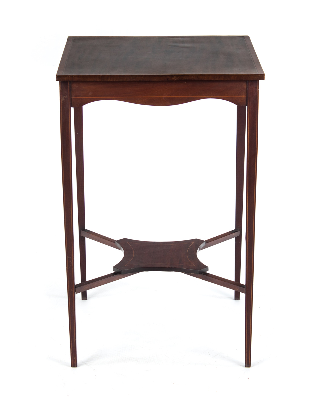 Appraisal: Edwardian inlaid mahogany side table late th century flat top