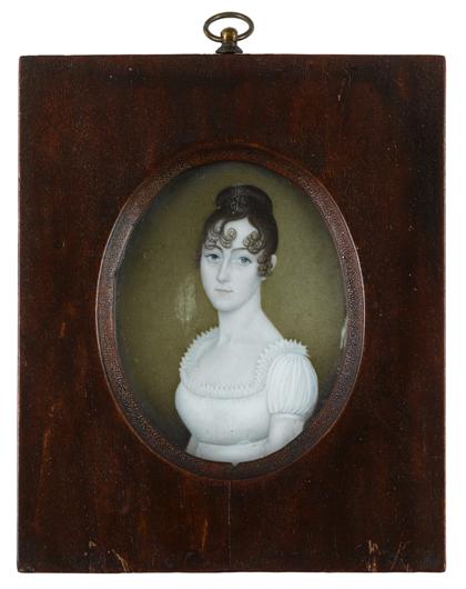 Appraisal: American School th centuryminiature portrait of mary pleasants fox mrs