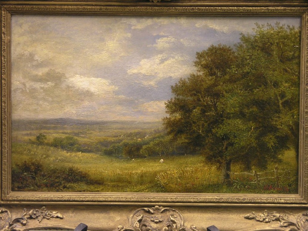 Appraisal: An oil on canvas extensive landscape indistinctly signed x in