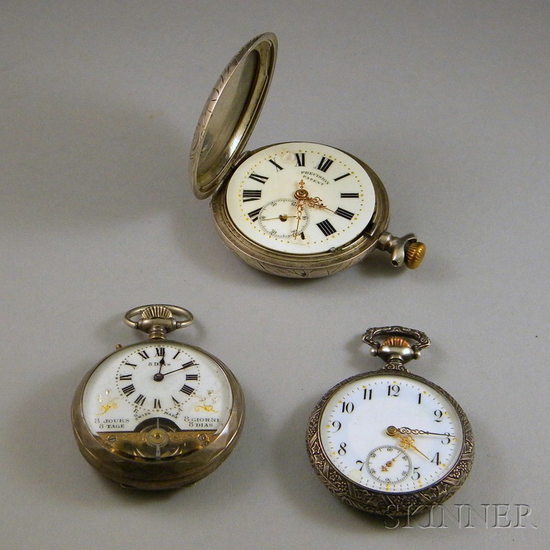 Appraisal: Three Silver Pocket Watches