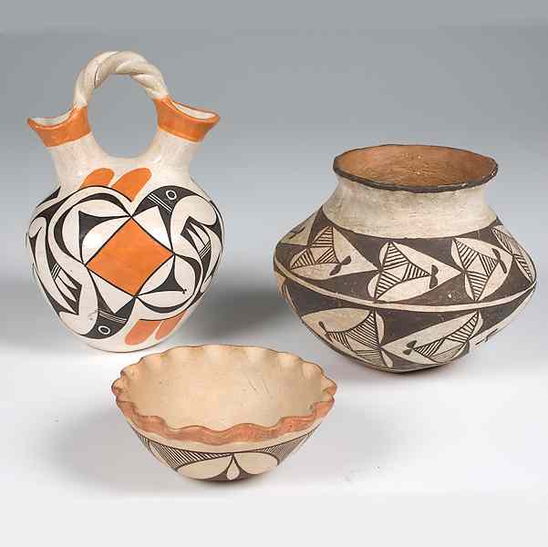 Appraisal: Eva Histia Acoma Wedding Vase PLUS other Acoma Pottery lot