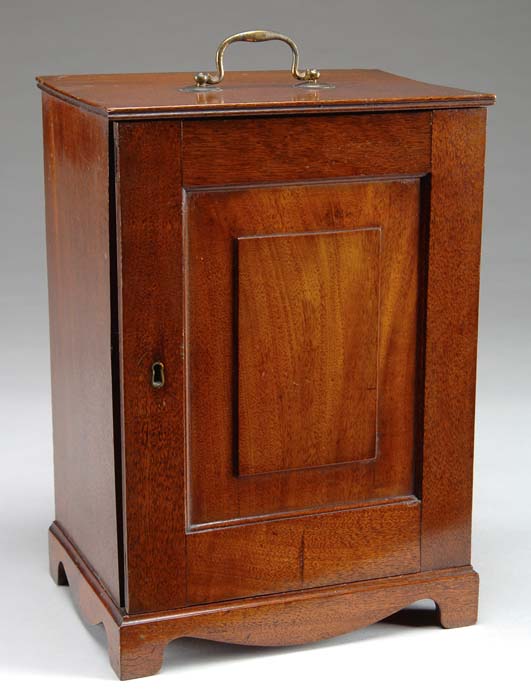 Appraisal: FINE EARLY CHIPPENDALE MAHOGANY COLLECTOR S CABINET The hinged front