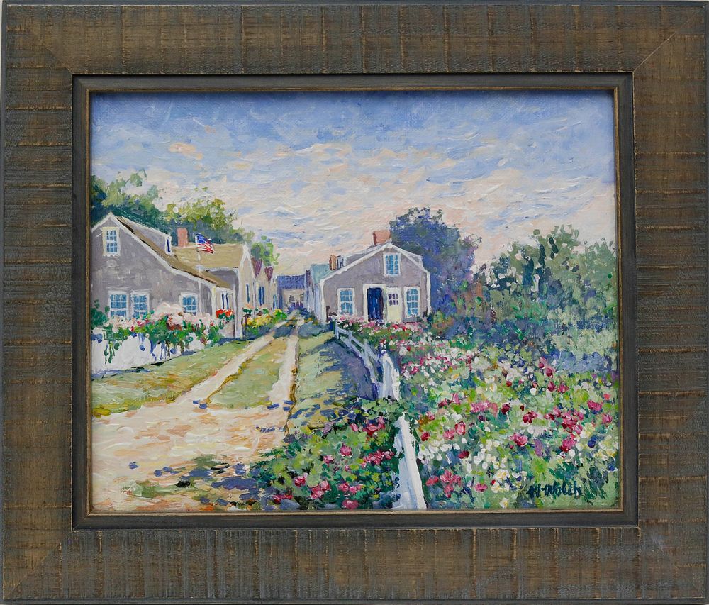 Appraisal: William Welch Oil on Linen Flowered Walk in 'Sconset William