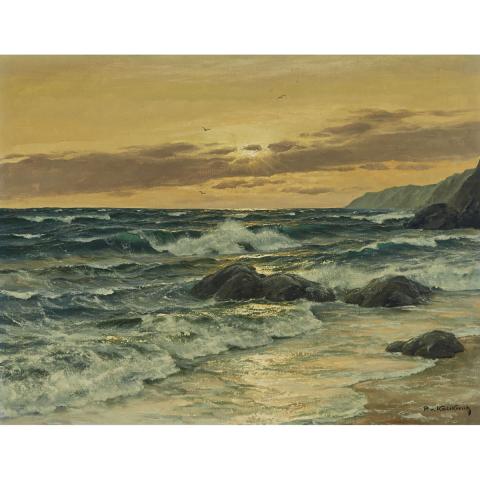 Appraisal: Patrick von Kalckreuth Kalckreutz - SEASCAPE UNDER GOLDEN SKIES German