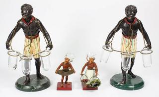 Appraisal: lot of Pair of Continental Blackamoor figural epergnes executed in