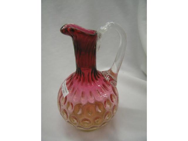 Appraisal: Victorian Amberina Art Glass Ewer or Decanter inverted coin spot