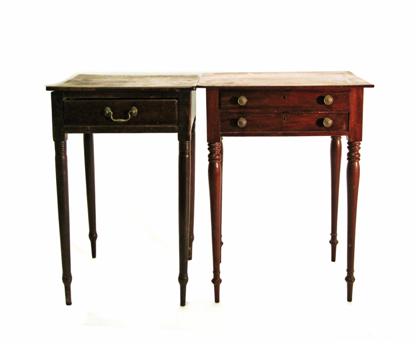 Appraisal: Group of five Federal cherry and mahogany workstands th century