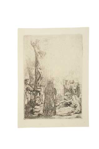 Appraisal: REMBRANDT VAN RIJN The Crucifixion Small Plate Etching circa x