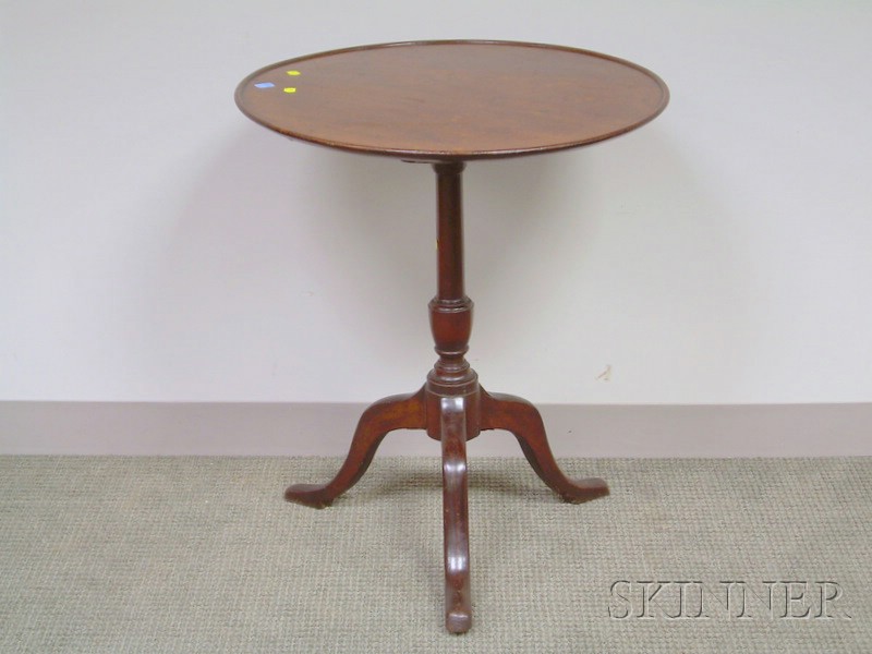 Appraisal: Federal Mahogany Tilting Dish-top Tea Table ht dia in