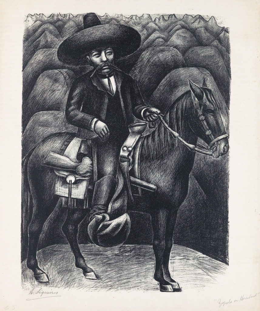 Appraisal: DAVID A SIQUEIROS Zapata Lithograph x mm x inches full