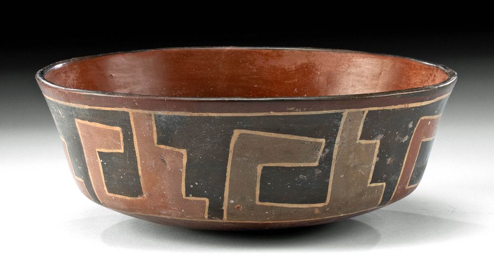 Appraisal: Nazca Polychrome Bowl w Linear Motif Pre-Columbian South Coast Peru