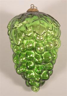 Appraisal: Antique German Kugel Green Blown Mold Glass Cluster of Grapes