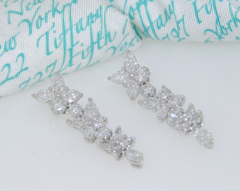 Appraisal: Tiffany Co ct Drop Earrings Retail Tiffany Co Victoria Platinum