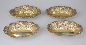 Appraisal: A set of our Victorian silver embossed and pierced oval