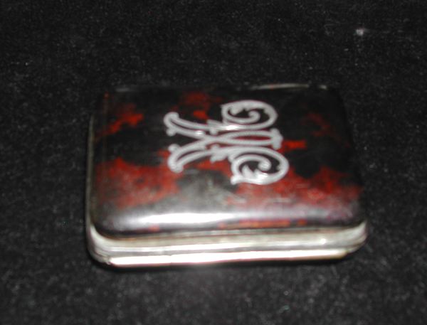 Appraisal: Diminutive English Nickel Silver-Edged and -Inlaid Tortoiseshell Coin Purse fourth