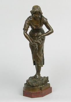 Appraisal: Charles Anfrie French - Washer Woman Cast bronze with rubbed