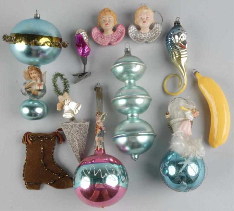 Appraisal: Lot of Glass Christmas Ornaments Description Includes three or four