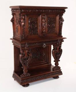 Appraisal: TH C FRENCH RENAISSANCE REVIVAL CABINET ON STAND TH C