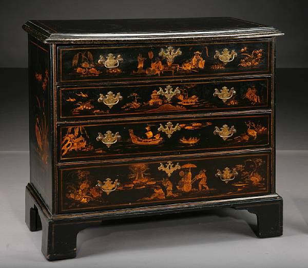 Appraisal: A George I japanned butler's secretary desk first quarter th