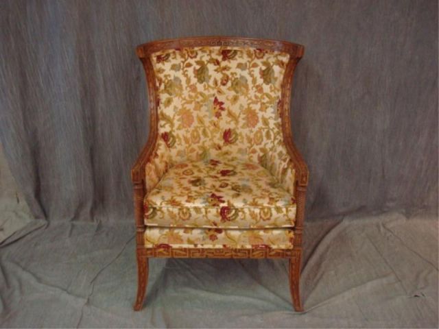 Appraisal: Carved Frame Wing Back Chair From a Brooklyn NY home