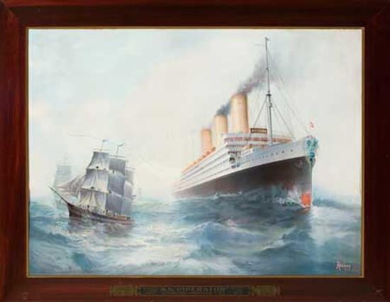 Appraisal: HAMBURG-AMERICAN LINE Imperator S S Imperator Hamburg-American Line Chromolithograph on