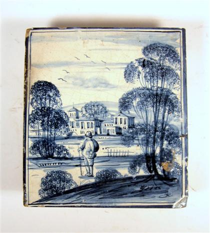 Appraisal: Dutch Delft ceramic tile th century