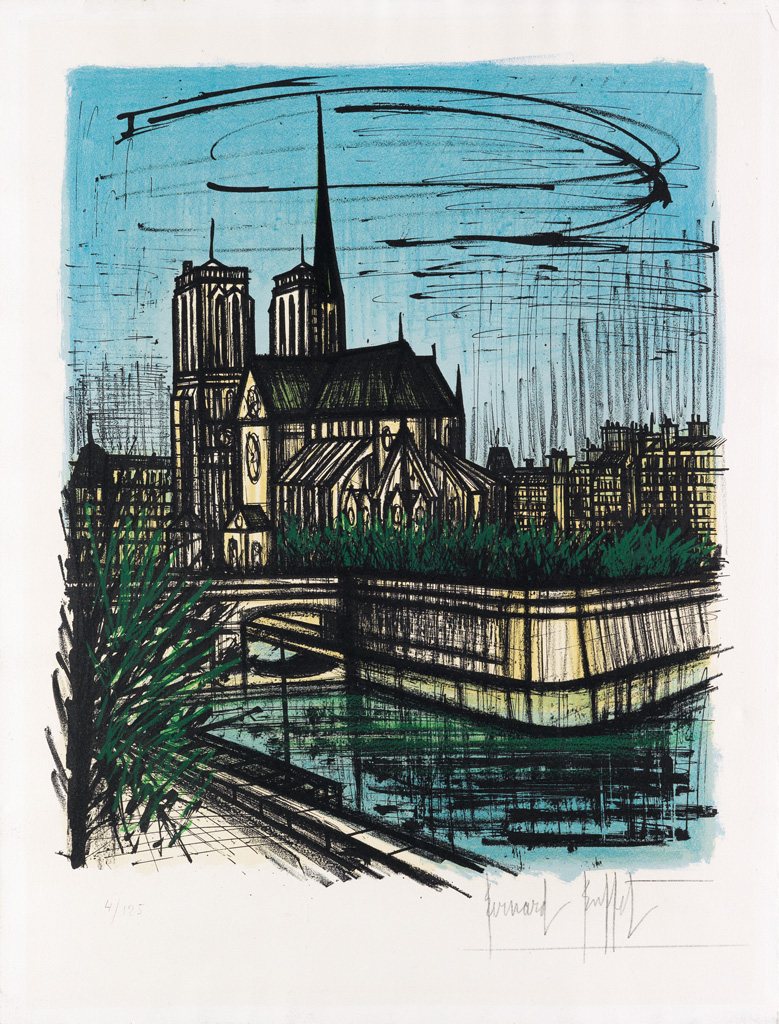 Appraisal: BERNARD BUFFET Le Jardin de L'Ev ch Notre Dame Color