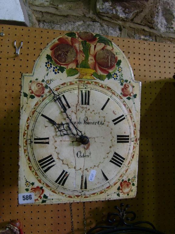 Appraisal: A th century continental wall clock with arched and painted