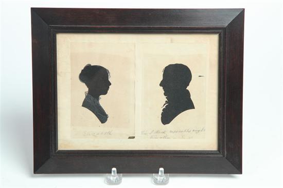 Appraisal: PAIR OF SILHOUETTES American st quarter- th century Hollow-cut man