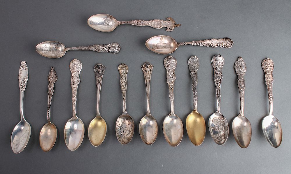 Appraisal: Silver Souvenir Spoons U S Cities Group of Group of