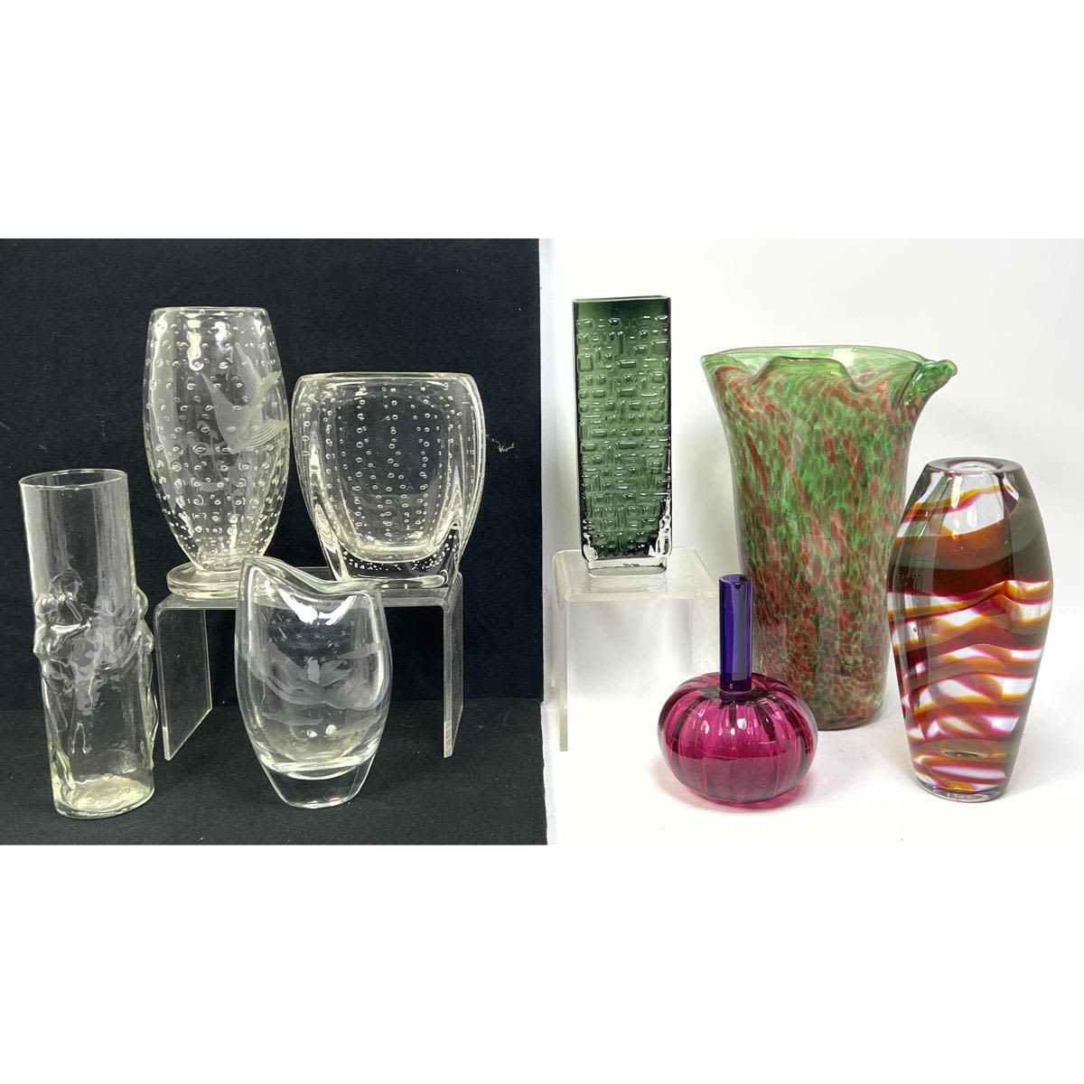 Appraisal: Mid Century Modern Glass Lot Colored and Clear Some signed