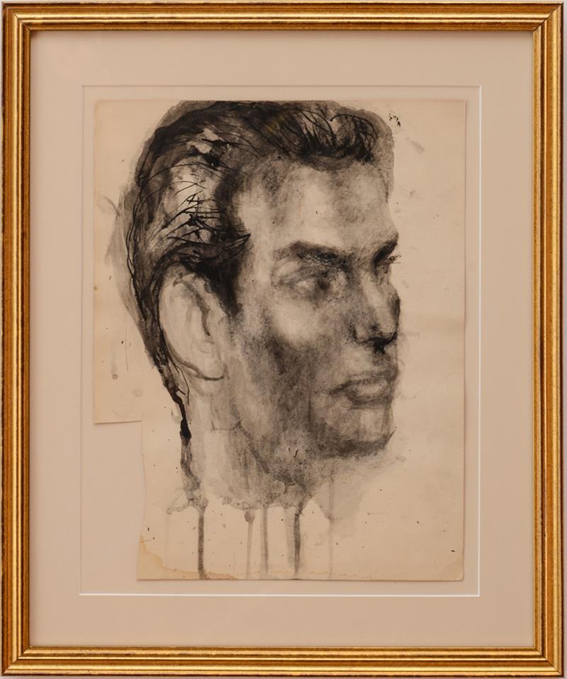 Appraisal: PAVEL TCHELITCHEW - UNTITLED PORTRAIT Ink and wash on paper