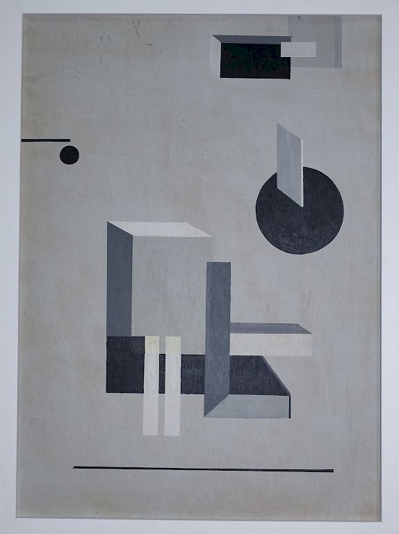 Appraisal: Signed Lissitzky Russian Geometric Oil Painting Lissitzky Russian Federation Artwork