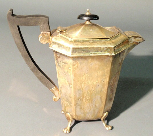 Appraisal: English silver coffeepot hallmarked not monogrammed h