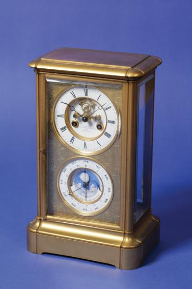 Appraisal: LEROY FILS A gilt metal four glass perpetual calendar mantel