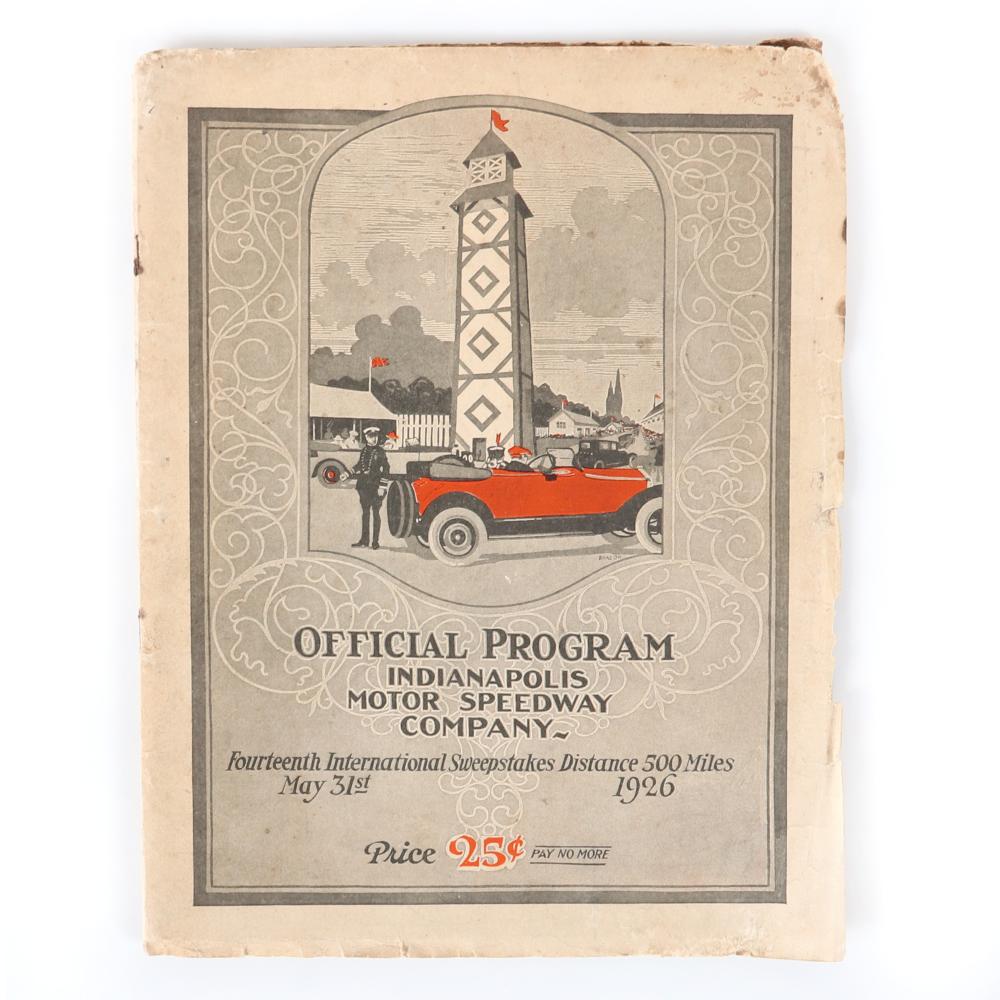 Appraisal: INDIANAPOLIS RACE PROGRAM Indianapolis Race Program Indianapolis Race Program the